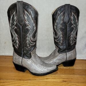 King Exotic NATURAL Genuine Cobra SnakeWestern Boot Pointed US M6 W7.5 Cowboy